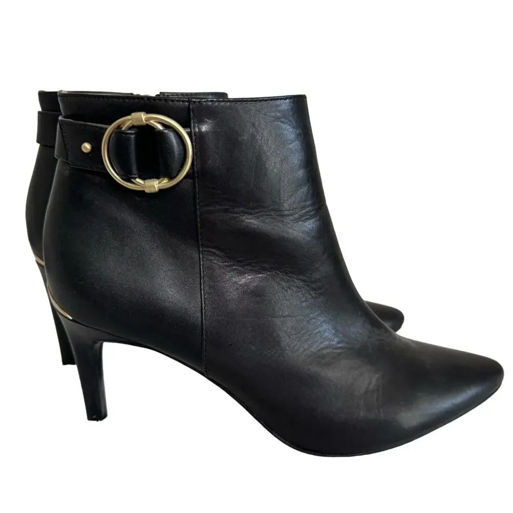 Calvin Klein Womens Jailene Dress Ankle Boots in Black Size 8 1/2 M